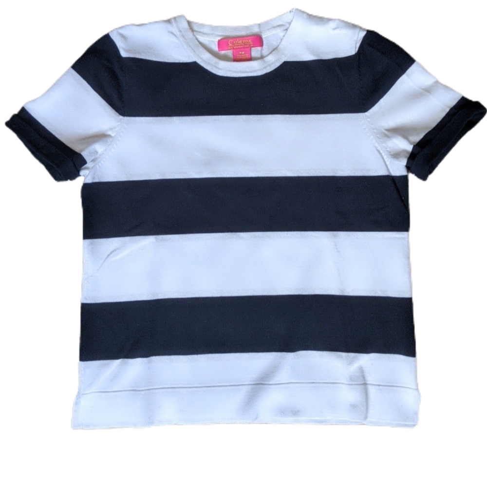 Catherine Malandrino Stripe Short Sleeve Top
